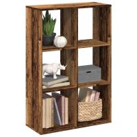 vidaXL Librería divisora madera ingeniería 69,5x29x103,5 cm en color Blanco/Madera antigua/Gris hormigón y más - details 1