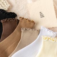 6 Pares De Calcetines Estilo Japonés Moda Casual Para Mujer Harajuku Con Volantes Y Colores Sólidos Calcetines De Algodón Tubo Medio - details 13