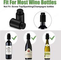 Tapa De Vino Con Bomba De Vacío Accesorios De Barra Sellador Aerator Negro Silicone Ecológico Para Mantener El Vino Fresco - details 6