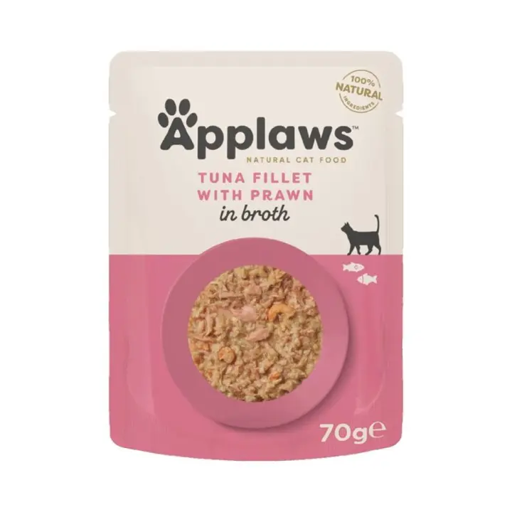 Applaws Cat Comida Húmeda de Sobres de Atún y Gambas del Pacifico Para Gatos - 12 unidades x 70gr - 1