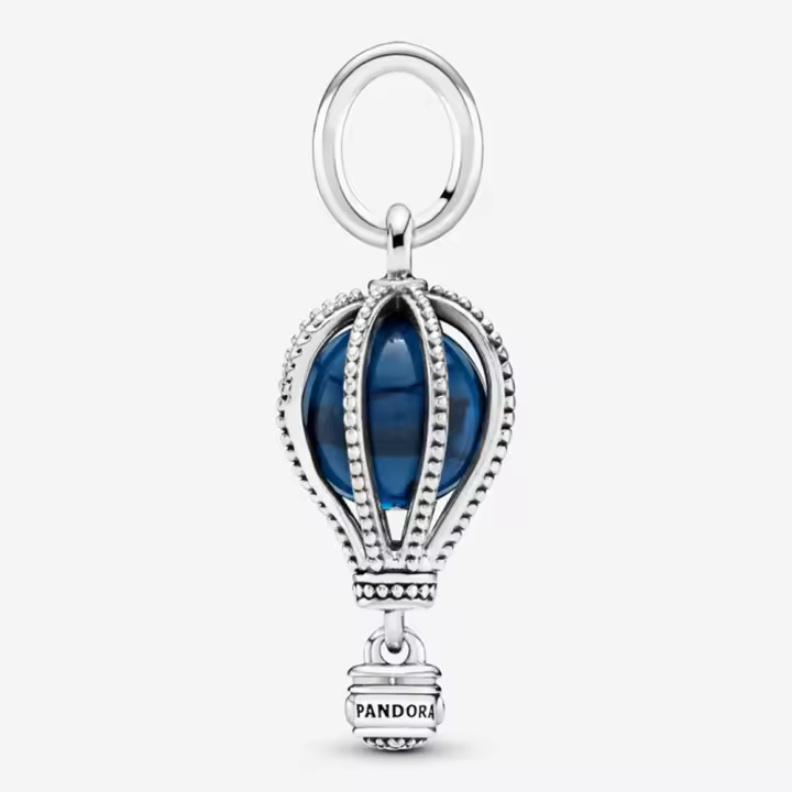 Pandora Charm de Colgante en Plata de Ley Viaje en globo aerostático azul 798064NMB，Incluye Caja Original - 1