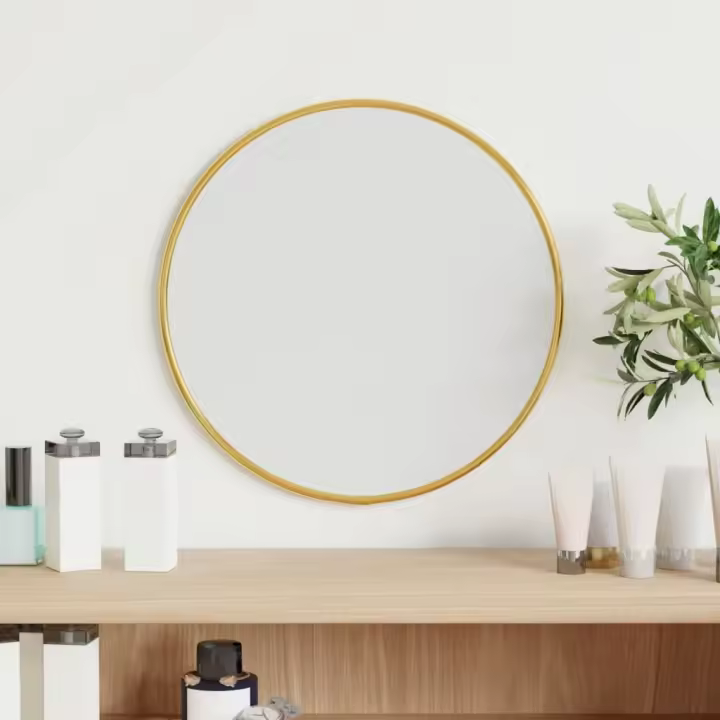 vidaXL Espejo de Pared Redondo Dorado Ø 30 cm Decoración Dormitorio Tocador Color Dorado,  Negro,  Plateado y mas - 1