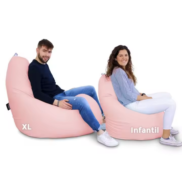 Puff Pera Relax Polipiel Rosa HAPPERS - Cómodo, ligero y resistente. Make it Happers® - 1