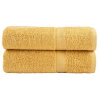 vidaXL Toallas baño 2 uds 100% algodón 100x150 cm 600 gsm toalla Color Blanco,  Dorado,  Antracita y mas - details 1