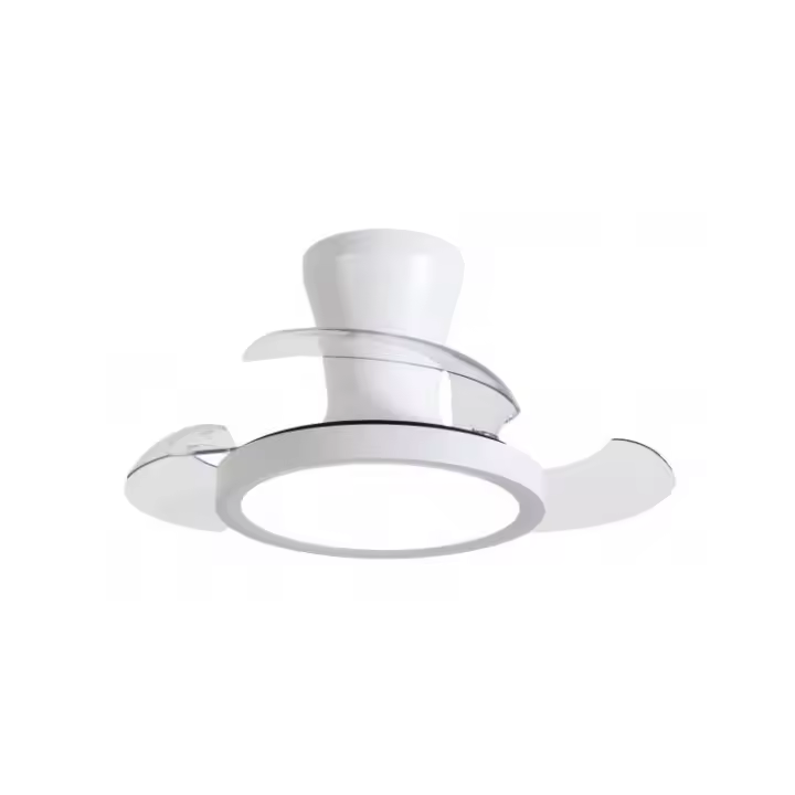 NARVI Ventilador de techo color blanco, 3 Palas retráctiles transparentes ,Motor DC 24W, Luz LED 20W  Regulable en intensidad y Color (CCT). Con Memoria y Mando a distancia. REF MALIBÚ 1263 - 1