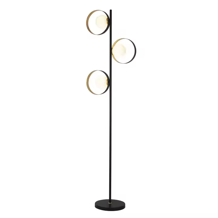 Orbital Contemporáneo Plantación Acero Negro Vidrio Dorado 1 Luz G9 - 1