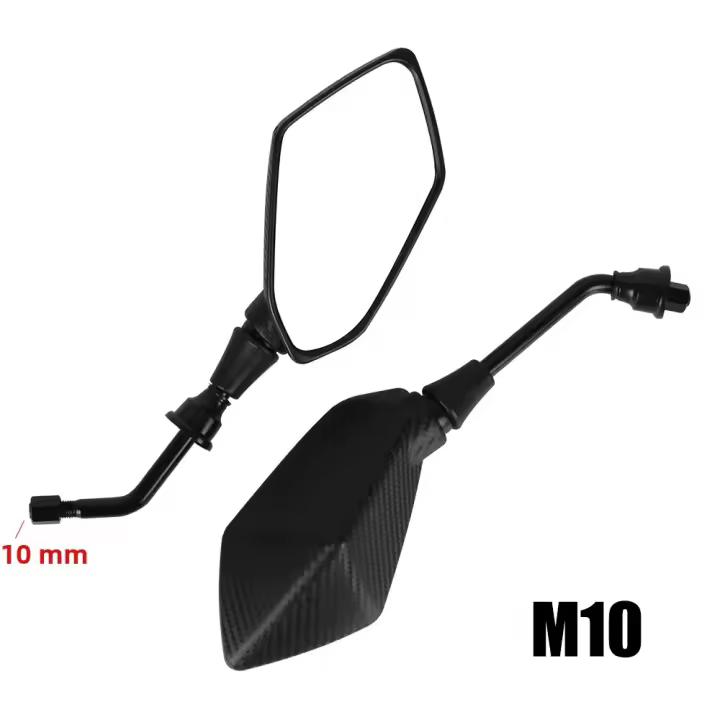 Espejos De Motocicleta Vista Trasera Monitor Falso Fibra De Carbono Decorativa Para Bicicleta Eléctrica E-Bike Pit Dirt Bike Scooter ATV - 1