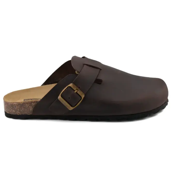 Casual | Zuecos Bio de piel marrones | Hombre Piel Piel Bio de Piel - 1