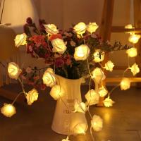 Luces De Rosas Románticas Con 10/20 LED Para Decoración De Bodas Y Fiestas Guirnalda De Flores Artificiales Lámpara Nocturna De Fairy Light - details 8