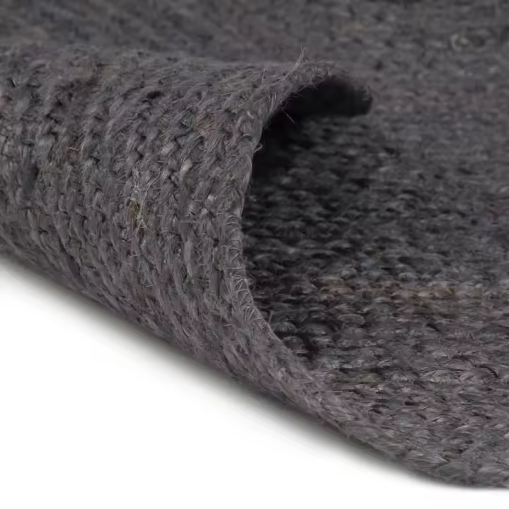 vidaXL Alfombra de yute tejida a mano redonda gris oscuro 210 cm - 1