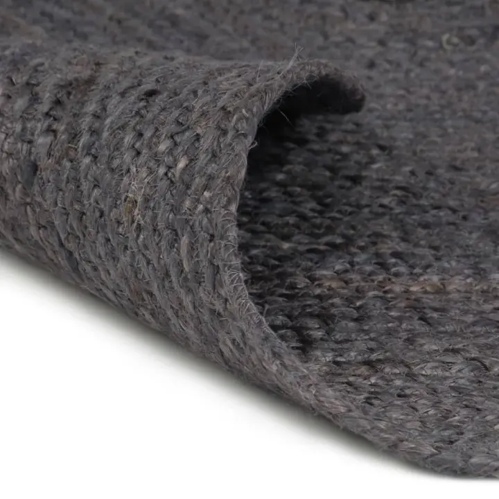 vidaXL Alfombra de yute tejida a mano redonda gris oscuro 210 cm - 1
