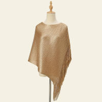 Bufanda De Moda Para Mujer Con Manga Murciélago Y Corte Outfit Dorado Plata Para Fiesta Verano Casual Larga 100*52cm Tassel - details 2
