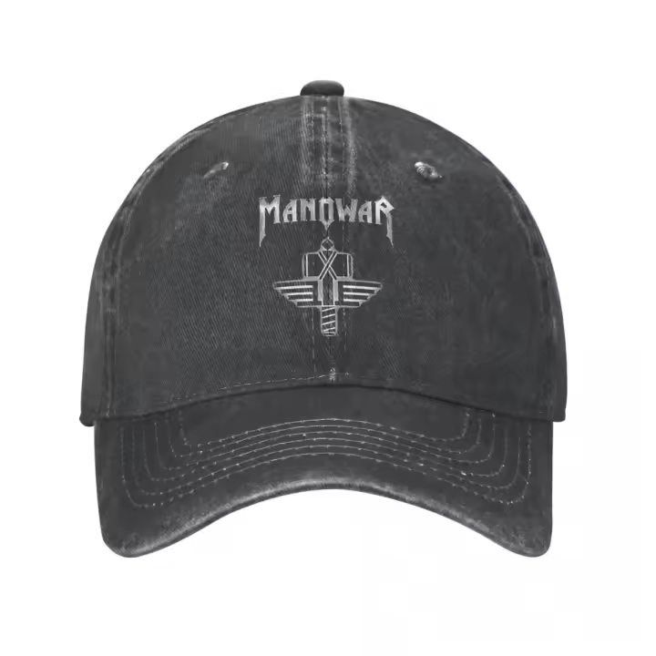Gorro De Béisbol Vintage Manowar Rock Para Hombre Y Mujer Con Cierre De Encaje Estilo Desgastado Y Tejido Suave Protección Solar Para Exteriores Y Deportes - 1
