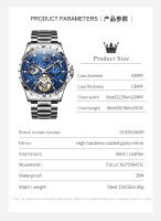 Reloj Mecánico Automático Para Hombre OLEVS Luminoso Resistente Al Agua Con Fase Lunar Y Múltiples Funciones Acero Inoxidable Sin Numeración - details 8