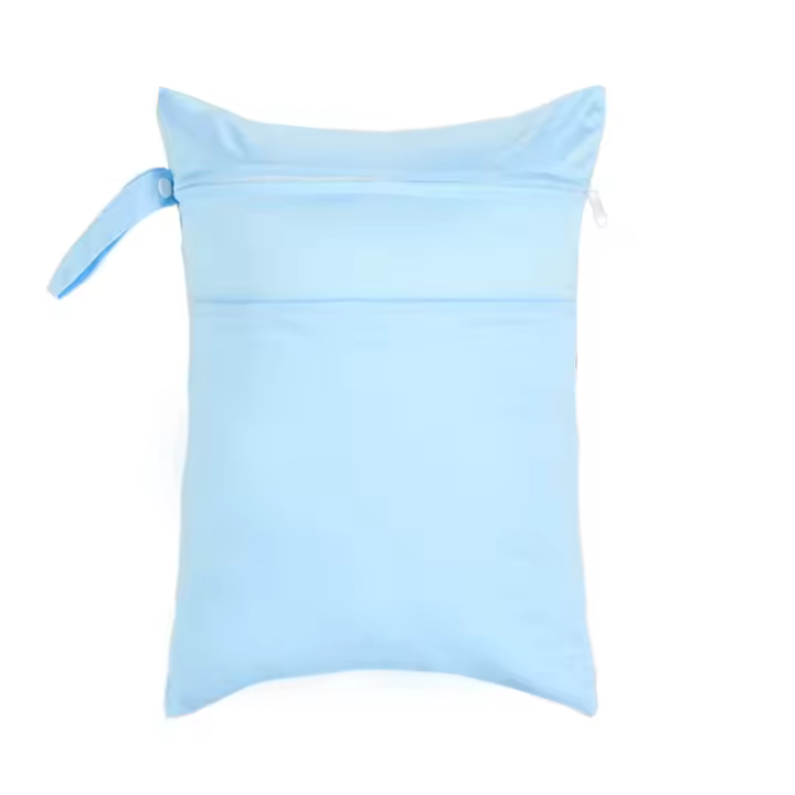 Bolsa De Pañales Impermeable Y Reutilizable De Color Sólido Con Dos Bolsillos Cerrados Para Viaje Playa Piscina Artículos Para Bebé - 1