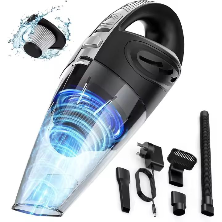 Handheld Vacuum Cleaner, 120W Car Vacuum Cleaner Cordless, Mini Portable Rechargeable Hand Held Vacuum Cordless, Car Hoovers Cordless Powerful with HEPA Filters for Home and Car Carpets Pet Hair - 1