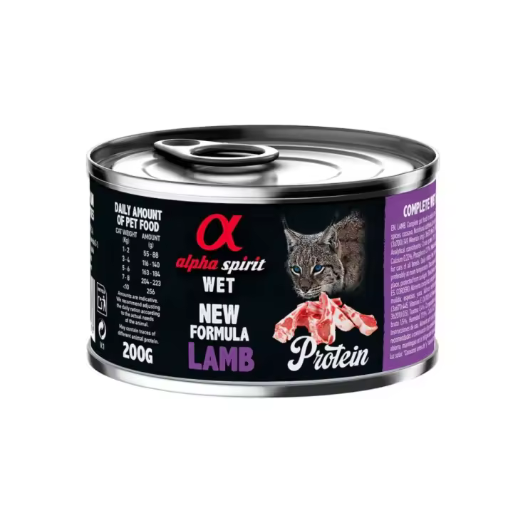 Alpha Spirit Húmedo Lata 200 Gr Protein Para Gatos Cordero - 1