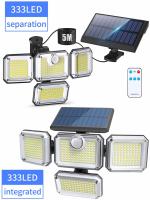 Lámpara Solar Impermeable Con Sensor De Movimiento 2000LM 333 LED Para Decoración De Jardín Luz De Seguridad Exterior Sconce Spotlights Rotatable - details 0