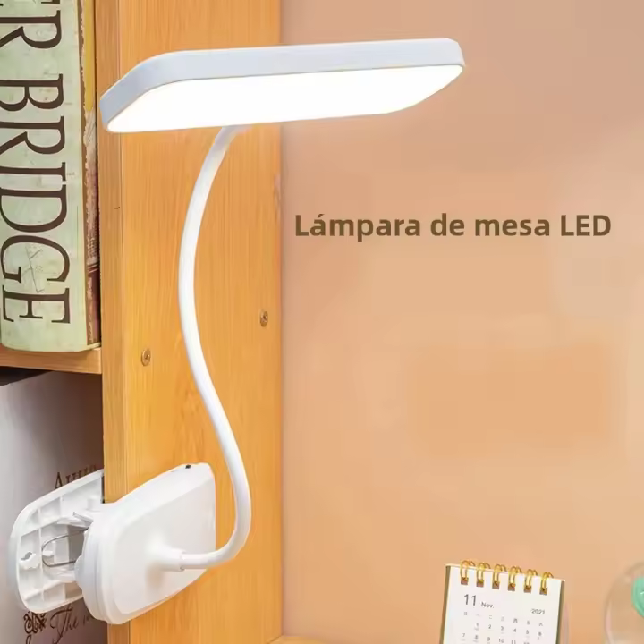 Lámpara De Escritorio Flexible 360° Con Clip Y USB Luz Nocturna Ajustable Para Dormitorio Estudio Lectura Oficina - 1