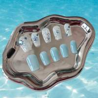 Juego de 20 Uds de uñas postizas , multi cambio modelos  diferente manera estilo y diamantes de imitación brillantes, para mujeres y niñas - details 1