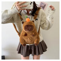 Mochila De Peluche Kawaii Con Capybara Simulación De Flor Y Fruta Para Niños Mochila De Hombro Para Novia Regalo Tamaño 28cm Material Algodón - details 35