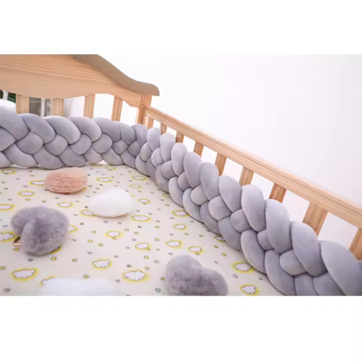 Protector de cuna para bebé, tejido a mano danés con trenza de cuatro hilos, anticolisión. - 1