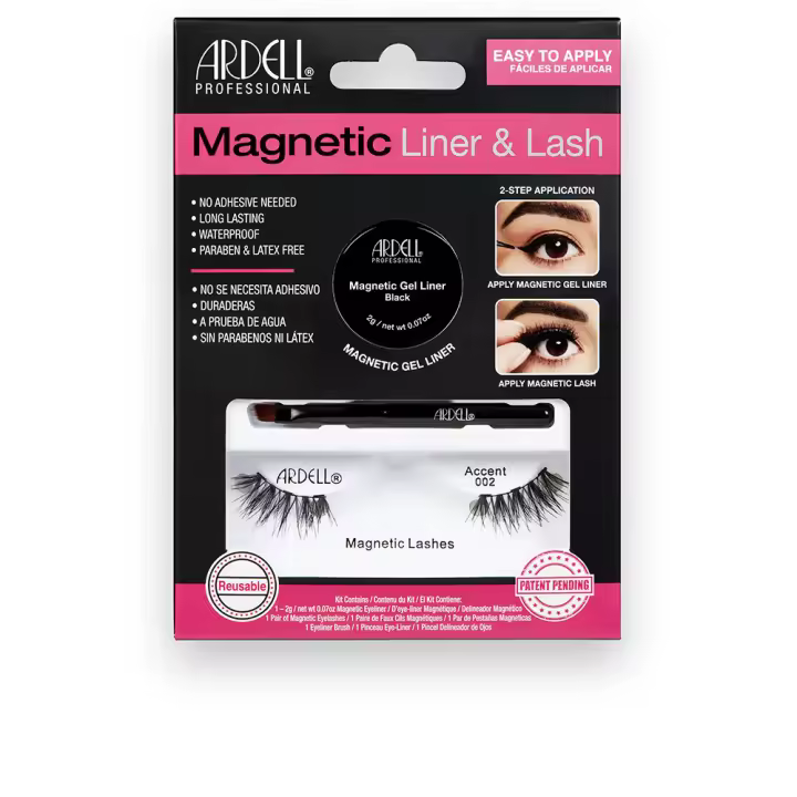 ARDELL MAGNETIC LINER & LASH ACCENT pestañas #002 + gel liner 3 u - 1