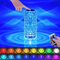 Lámpara De Mesa Recargable Con 16 Colores RGB LED Tocador De Cristal Toque Cambio De Color Para Decoración De Navidad Y Dormitorio - details 1