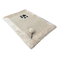 UNUSUAL- Alfombra beige para gatos con bola interactiva, Juguetes para gatos, Alfombra rascador para gatos, 33x49cm Protector contra Arañazos de Gato y Perro, Mesa, Sofá, Silla, Patas de Muebles para Evitar Arañazos - details 1