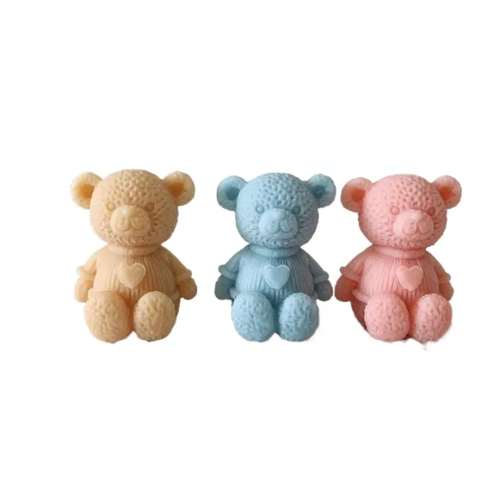 Molde De Velas De Silicona En Forma De Oso Mini Amor Para Artesanía Y Hacer Sabores a Mano Tamaño Approx. Como En La Imagen - 1