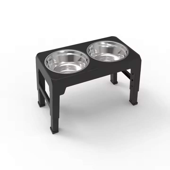 BOOTEELY Cuenco De Alimentación Elevado Para Perros Con Soporte Ajustable Y Doble Cuenco De Acero Inoxidable Para Alimentos Y Agua Para Perros Pequeños Medianos Y Grandes - 1