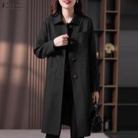ZANZEA Chaqueta De Verano Para Mujer Estilo Oficina Lapela Cuello Largo Manga Larga Abrigo Elegante Solido Ajustado Exterior - details 4