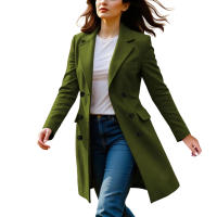Nueva Chaqueta De Mujer De Invierno Con Manga Larga Y Cuello En V A-line Fashion Chaqueta De Trench Para Otoño Y Invierno - details 2