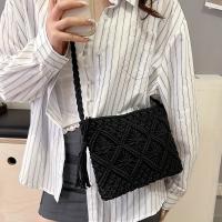 Bolso De Hombro Boho Chic Hecho a Mano Para Mujer Algodón Tejido Con Cierre De Cremallera Y Detalles De Borla Bolso De Playa Para Viajes Y Salidas Casuales - details 5