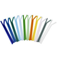 Juego De 8 Pajillas De Vidrio Borosilicato Alto Reutilizables Multicolor Ecológicas Para Cocktail Smoothie Té Con Bulbos - details 0