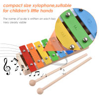 Xilofón De 8 Teclas Tamaño Compacto Glockenspiel Con Placa De Aluminio Colorida Y Mallets De Madera Instrumento De Percusión Musical Regalo - details 2