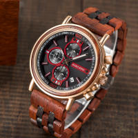 Reloj De Cuarzo Para Hombre BOBO BIRD De Madera Lujo Estilo Militar Con Cronógrafo Y Caja De Madera Relogio Masculino - details 22
