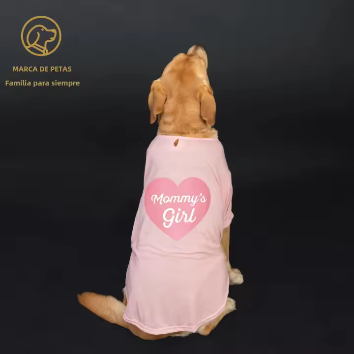 Camiseta Corta Para Perros Con Estampado 'Mommy's Girl' Y Agujero Para Correa/Drenaje Disponible En Dos Colores - 1