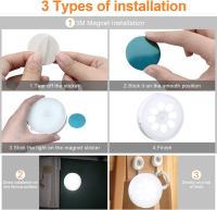 Luz nocturna con sensor de movimiento recargable por USB, luz para armario, 8 LED, 3 modos (automático/encendido/apagado) - details 3