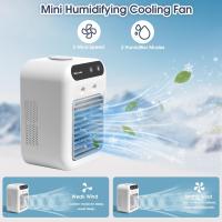 25W Recargable Mini Unidad de Aire Acondicionado Portátil 2 Spray de Aire Frío, Ventilador de Enfriamiento Personal with 2 Velocidades, Pequeños - details 1