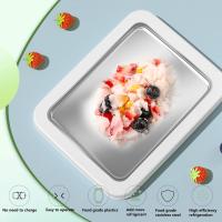 Ice Cream Roll Maker with 2 Scrapers, Iceten Instant DIY Ice Cream Roller Pan,Make Easy Ice Cream Rolls for Homemade Rolled(White） - details 0
