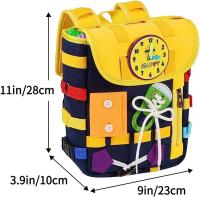 Mochila infantil Montessori con hebillas y cremalleras, juguetes sensoriales Montessori, actividades de aprendizaje a través del juego, se puede guardar y llevar en la espalda, mochila de juguetes de viaje - details 0