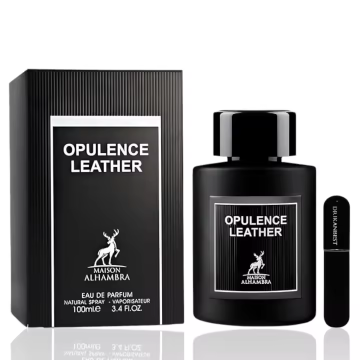 Perfume Opulence Leather 100ml by Maison Alhambra,Fragancia Especiada, Floral y Ambarina de Larga Duración + REGALO Atomizador Recargable 5ML de la marca DRIKANBEST - 1