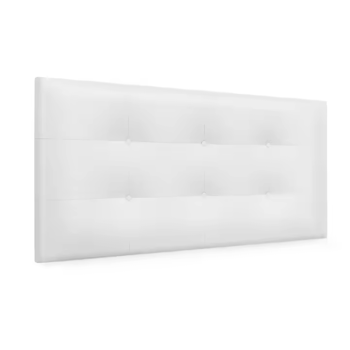 DHOME Cabecero Capitone Tapizado Polipiel o Tela Acualine con 8cm de Grosor Cabezales de Cama Acolchado Capitoné Cabeceros de Cama (Blanco Polipiel) - 1