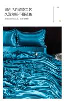 Juego De Cama De Lujo En Seda De Hielo Con Fundas De Almohada Y Funda De Edredón Satinado Textil Doméstico De Alta Gama Color Sólido - details 6