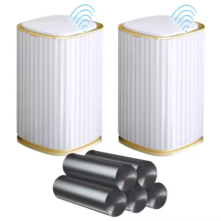 Joybos Papelera Cuadrada con Sensor Inteligente 15 L - Hogar U Oficina | Incluye 100 Bolsas de Basura - 1