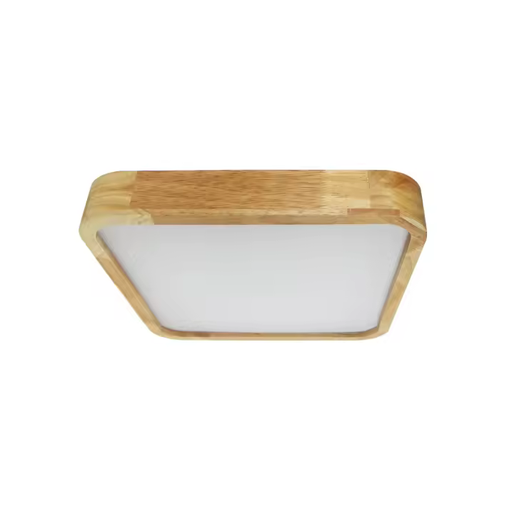 Ledkia Plafón LED 20W Cuadrado Madera 400x400 mm CCT Seleccionable Kayu Madera - 1