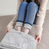Jeans Térmicos Para Mujer Invierno Nieve Cálido Grueso Vaqueros Delgados Con Felpa Estilo Retro Azul Pantalones Largos Casual - details 17