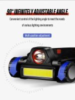 Linterna Frontal LED Recargable Para Pesca Y Camping Con Luz De Trabajo XPE COB 2 Modos De Iluminación Y Imán En La Cola Desmontable Impermeable 5W - details 6
