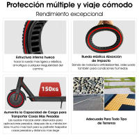ANSENI Ruedas Macizas linea roja para Patinete Eléctrico 8.5Pulgadas,Neumáticos de Alta Elasticidad,Repuesto Antipinchazos Compatible con Xiaomi M365,1S,Pro 2,Essential , Cecotec Serie A - details 2